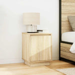 ZNTS Bedside Cabinet with LED Lights Sonoma Oak 38x34x50 cm 861269