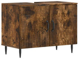 2 Piece Bathroom Cabinet Set HAARLEM Smoked Oak Engineered Wood 3418022