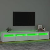 TV Cabinet with LED Lights White 240x35x40 cm 3152762
