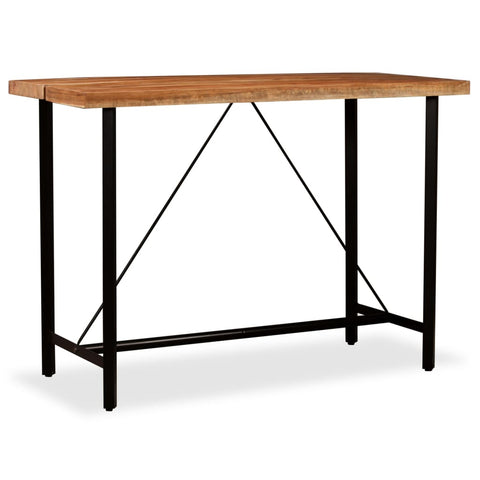 ZNTS Bar Table Solid Acacia Wood 150x70x107 cm 245437