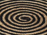 Handmade Rug Jute with Spiral Design Black 150 cm 133721