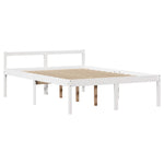 ZNTS Bookcase Bed without Mattress White 140x190 cm Solid Wood Pine 3322009