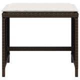 Garden Stools with Cushions 4 pcs Brown 41x41x36 cm Poly Rattan 365044