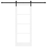 Sliding Door ORKDAL White 78 x 202 cm Solid Pine Wood and Glass 3331964