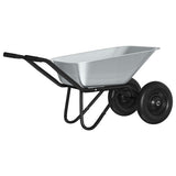 Wheelbarrow Silver and Black 137 x 60 x 65.5 cm Steel 42007972