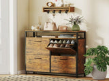 Shoe Storage Cabinet with 4 Flip Drawers and Open Shelf - Rustic Brown T3398P377993