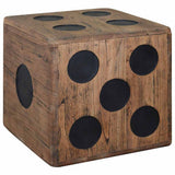 Storage Box Mindi Wood 40x40x40 cm Dice Design 244559