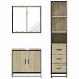 3 Piece Bathroom Furniture Set Sonoma Oak Engineered Wood 3301126