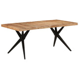 Dining Table Black 180x90x77 cm Solid Wood Acacia 351642