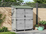Garden Shed with Roof Grey 106.5 x 56 x 176 cm Solid Fir Wood 42033450