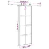Sliding Door with Hardware Set Black 76x205 cm Tempered Glass 3375892