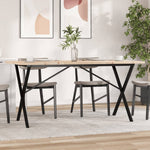 ZNTS Dining Table X-Frame 160x80x75.5 cm Solid Wood Pine and Steel 3282765