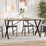 Dining Table X-Frame 160x80x75.5 cm Solid Wood Pine and Steel 3282765