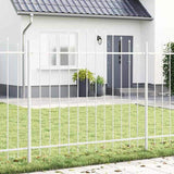Garden Fence White 340 x 125 cm Powder-Coated Steel 3360138