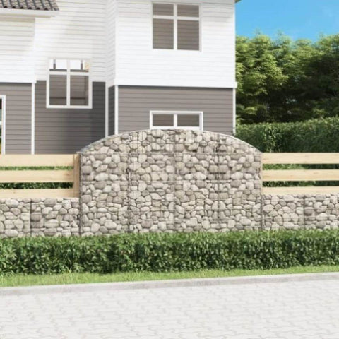 Arched Gabion Basket 200x30x120/140 cm Galvanised Iron 153466