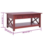 ZNTS Coffee Table Brown 100x55x46 cm Solid Mahogany Wood 283837