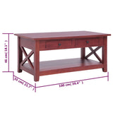 ZNTS Coffee Table Brown 100x55x46 cm Solid Mahogany Wood 283837