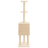 Cat Tree with Sisal Scratching Posts Cream 145 cm 172094