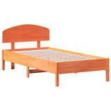 Bed Frame without Mattress Wax Brown 75x190 cm Small Single Solid Wood Pine 3207244