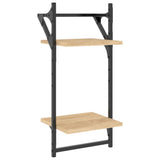 6 Piece Wall Shelf Set with Bars Sonoma Oak Engineered Wood 836269