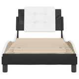 Bed Frame without Mattress "Zadar" Black and White 80x200 cm Faux Leather 3208147