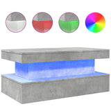 Coffee Table with LED Lights Concrete Grey 90x50x40 cm 839850