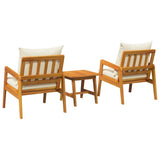 Bistro Set with Cushion 3 pcs Brown Solid Acacia Wood 4106456