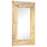 Hand-Carved Mirror 80x50x2.6 cm Solid Mango Wood 321645