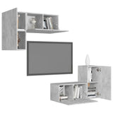 4 Piece TV Cabinet Set Concrete Grey Engineered Wood 3079108
