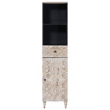 Bathroom Cabinet White 38 x 33.5 x 160 cm Solid Mango Wood 4018390