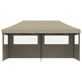 Foldable Party Tent Pop-Up with 3 Sidewalls Taupe 4004946