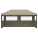 ZNTS Foldable Party Tent Pop-Up with 3 Sidewalls Taupe 4004946