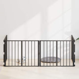 Dog Gate 4 pcs Black 80 x 60 cm Galvanised Steel 892010