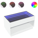 Coffee Table with Infinity LED White 90x50x50 cm 847665