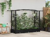 Raised Bed with Trellis and Roof Black 169 x 40 x 125 cm PP 42032528