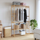 Clothes Rack with Shelves 110x40x175 cm Bamboo 4008924