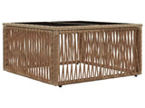 Garden Table Beige and Black 55 x 55 x 37 cm 42035135