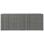 ZNTS Garden Storage Cabinet Grey 198x55.5x80 cm Poly Rattan 319871