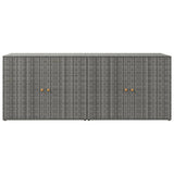 ZNTS Garden Storage Cabinet Grey 198x55.5x80 cm Poly Rattan 319871