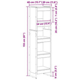 Book Cabinet Smoke Oak 40 x 30 x 155 cm Engineered Wood 886374