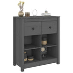 Sideboard Grey 70x35x80 cm Solid Wood Pine 813766