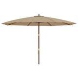 Garden Parasol with Wooden Pole Taupe 400x273 cm 363178