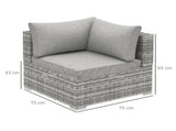 Outdoor PE Rattan Corner Sofa, Garden Wicker Furniture Single Sofa Chair w/ Cushions, Light Grey T3398P325339