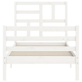 Bed Frame without Mattress White 100x200 cm Solid Wood 3194887