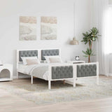 Bed Frame Light Grey 150 x 200 cm Solid Pine Wood 3394287