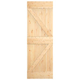 Sliding Door Natural and White 70 x 210 cm Solid Pine Wood 3445079