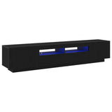 TV Cabinet Set 2 pcs Black 200 x 35 x 40 cm Engineered Wood 3333063