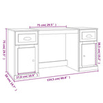 Desk with Cabinet Grey Sonoma Engineered Wood 3185333