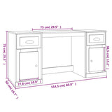 Desk with Cabinet Grey Sonoma Engineered Wood 3185333