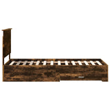 Bed Frame with Headboard Smoked Oak 90 x 200 cm Engineered Wood 3411354